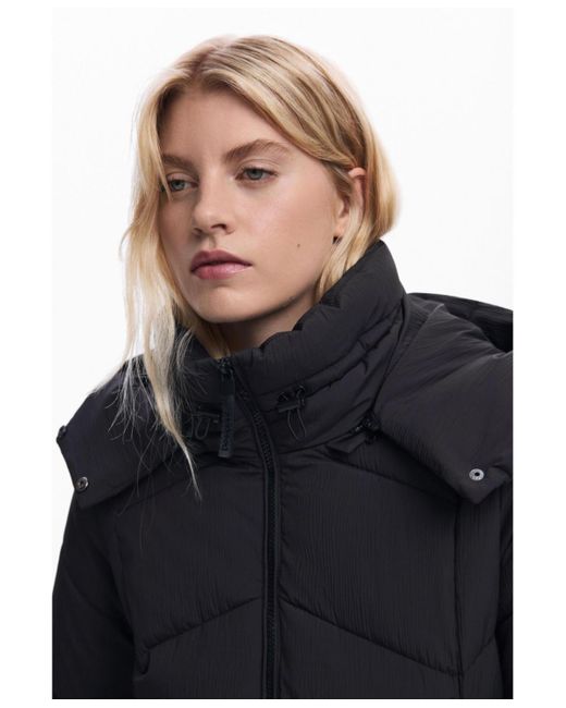 Desigual Blue Belted Padded Jacket