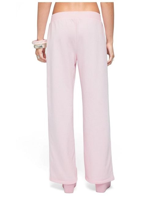 Edikted Pink Studio Rhinestone Sweatpants