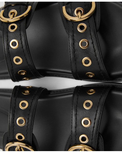 Mango Black Buckle Strap Sandals