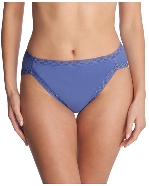 Natori Blue Bliss Lace-trim Cotton French-cut Brief Underwear 152058