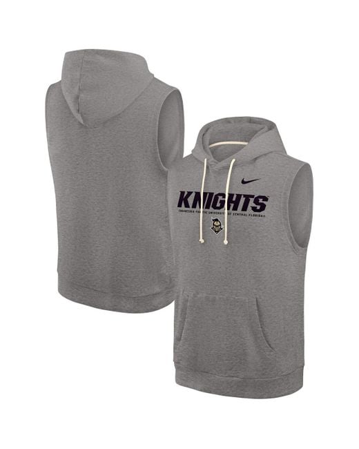 Nike Gray Ucf Knights 2025â Sideline Standard Issue Sleeveless Hoodie for men