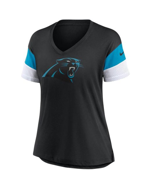 Nike Blue Carolina Panthers Team Logo Fashion Performance Tri-blend V-neck T-shirt