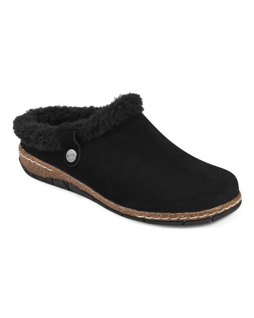Earth Black Elena Cold Weather Round Toe Casual Slip On Clogs