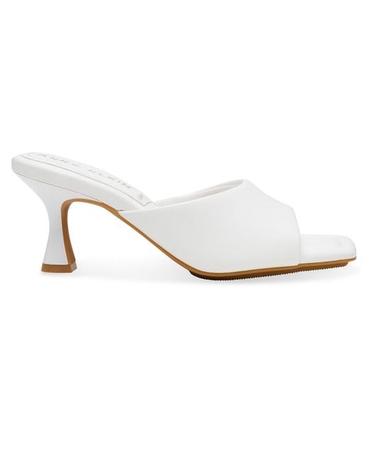 Anne Klein White Jerilyn Square Toe Mule Dress Sandals