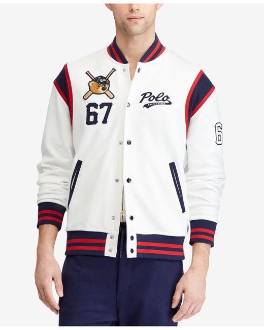 Polo Ralph Lauren Polo Bear Baseball Jacket, Created For Macy's in White  for Men | Lyst