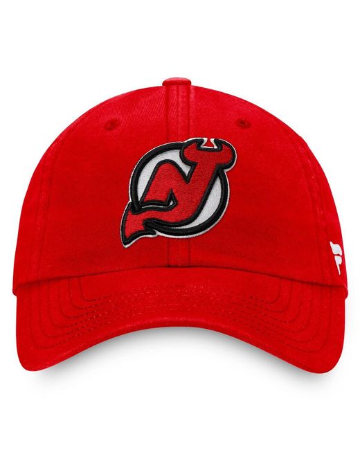 Fanatics Red New Jersey Devils Core Primary Logo Adjustable Hat for men