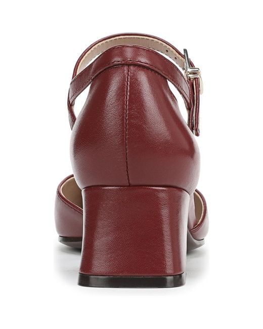 Naturalizer Women's Brown Maddox Block Heel Ankle Strap Pumps