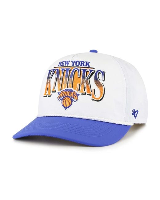 '47 White/blue New York Knicks Tribute Two-tone Hitch Adjustable Hat for men