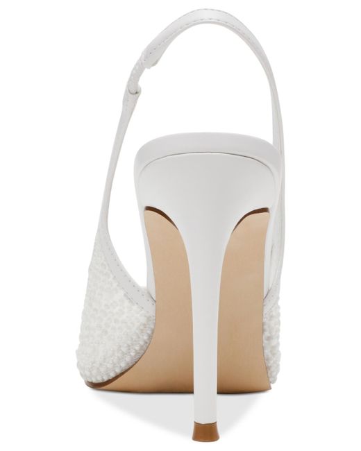 Steve Madden White Reyes Slingback Stiletto Pumps