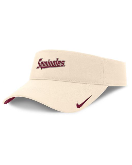 Nike Natural Florida State Seminoles Primetime Ace Adjustable Visor Hat for men