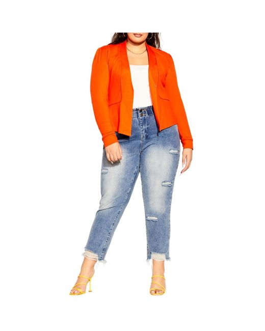 City Chic Orange Plus Size Piping Praise Jacket