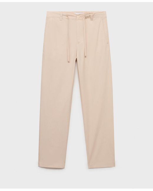 Mango Blue Adjustable Drawstring Cotton Pants for men