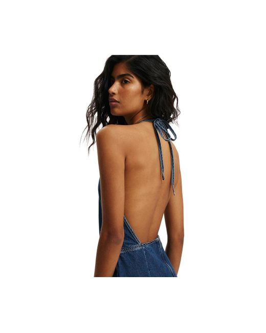 Cotton On Blue Halter Denim Mini Dress