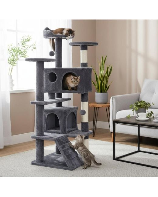 Aronkl White Multi-level Cat Tree Tower