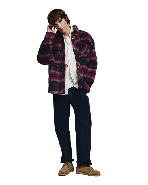Desigual Orange Checked Jacket for men