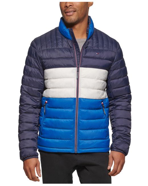 Tommy Hilfiger Synthetic Packable Quilted Puffer Jacket in Blue for Men ...