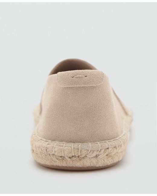 Mango Natural Jute Suede Espadrilles Round Toe Loafers for men