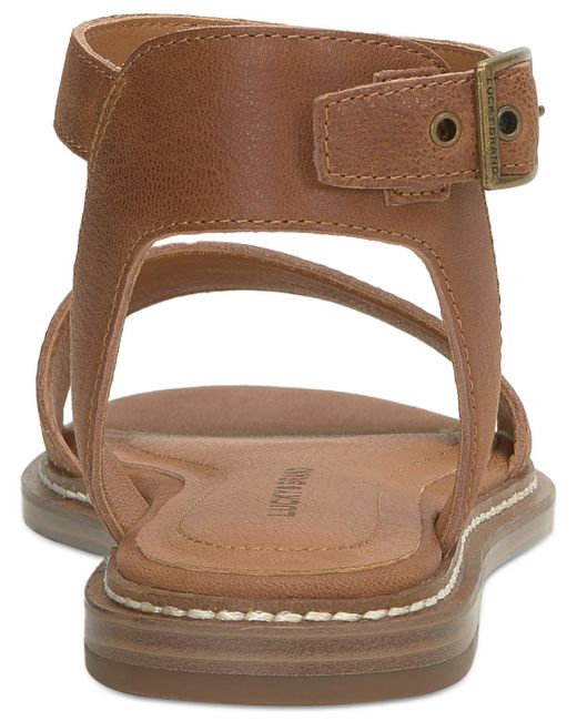 Lucky Brand Brown Kimaya Ankle-strap Flat Sandals