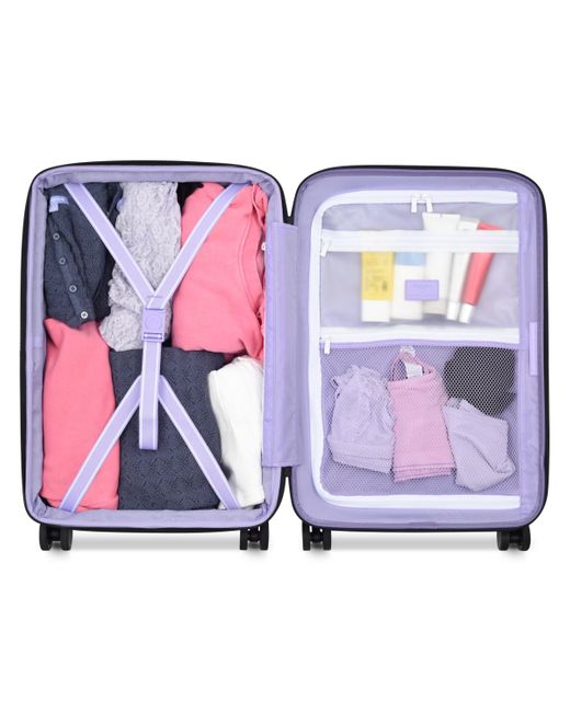 Florence By Mills X Delsey Paris Blue 20" Spin Me Away Expandable Carry-on Spinner Upright