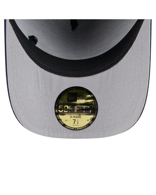 KTZ Blue Black/navy New England Patriots 2025 Nfl Draft On Stage A-frame 59fifty Fitted Hat for men