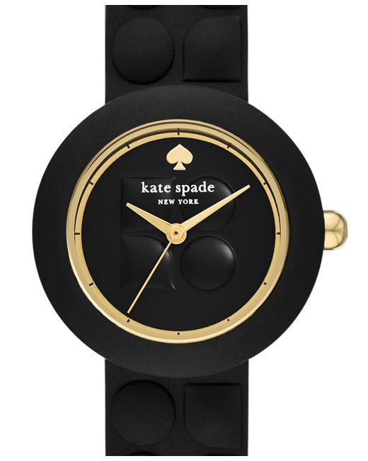Kate Spade Black Mini Park Row Silicone Watch 28mm