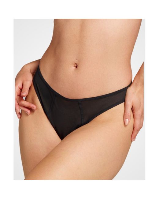 Siella Black Power Mesh Thong