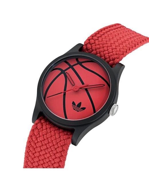 Adidas Red Analog Nylon Watch