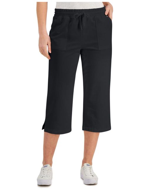 karen scott cotton capri pants