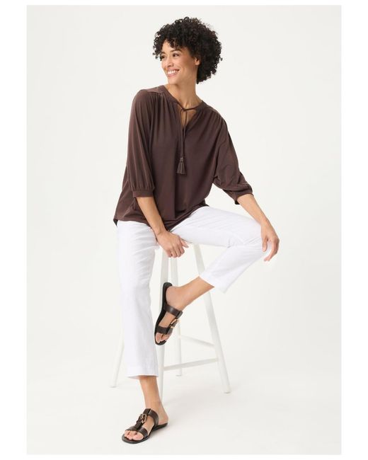 Olsen Brown Solid Tunic T-shirt