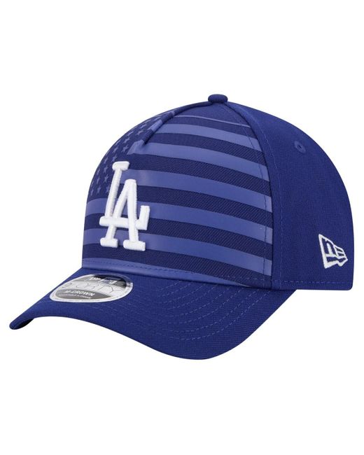 KTZ Blue Los Angeles Dodgers American Flag 9forty M-crown A-frame Adjustable Hat for men