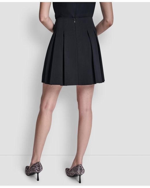 DKNY Black Pleated Mini Skirt