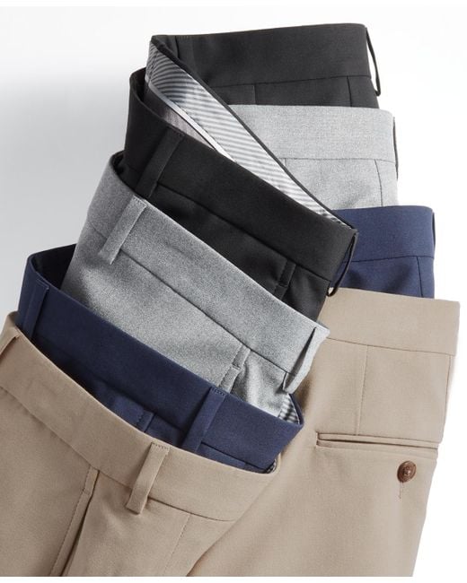 Michael Kors Gray Classic-fit Flat-front Dress Pants for men