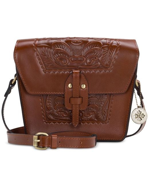 Patricia Nash Brown Marciana Small Leather Crossbody Bag