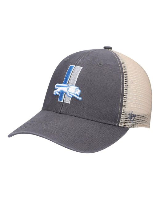 47 Brand Blue '47 Charcoal, Natural Detroit Lions Flagship Mvp Snapback Hat for men