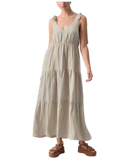 Sanctuary Natural Move Your Body Striped Linen-blend Maxi Dress