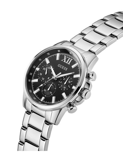 Guess Gray Multi-function Stainless Steel Watch for men