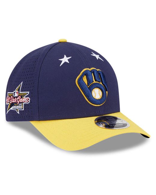 KTZ Blue Navy/gold Milwaukee Brewers 2025 Mlb All-star Game 9forty M-crown Adjustable Hat for men