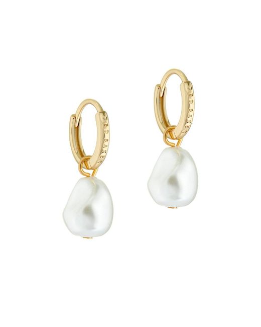 Ted Baker White Periaa: Pearl Hoop Earrings