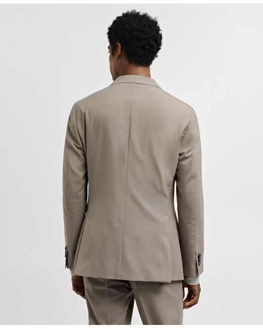 Mango Natural Slim-fit Wool Suit Blazer for men