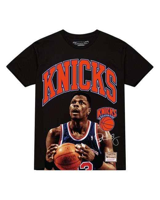 Mitchell & Ness Black Â Patrick Ewing New York Knicks Hardwood Classics Player Arch T-shirt for men