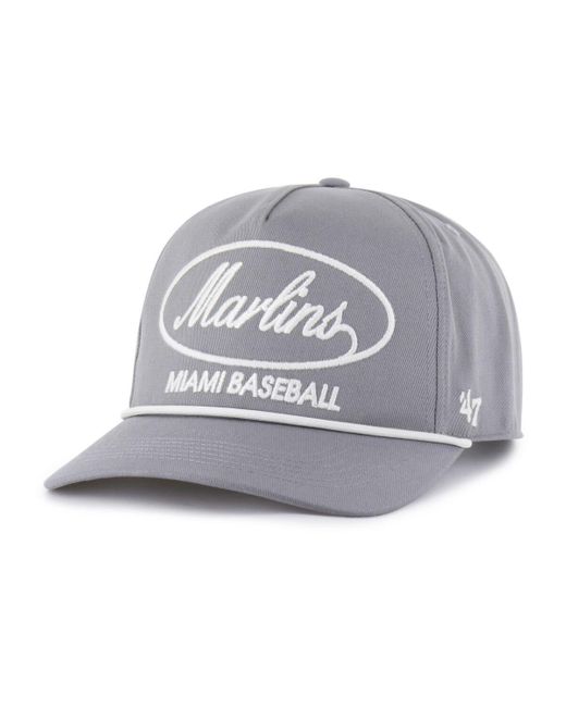 '47 Gray Miami Marlins Foundational Hitch Adjustable Hat for men