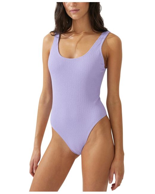 Cotton On Purple Low-back One-piece Swimsuit