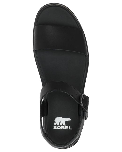 Sorel Black Dayspring Ankle-strap Platform Sandals