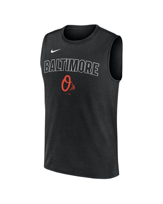 Nike Black Baltimore Orioles Knockout Performance Muscle Tank Top for men