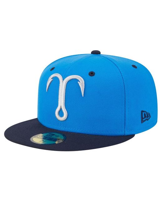 KTZ Blue/navy Tampa Tarpons Authentic Collection 59fifty Fitted Hat for men