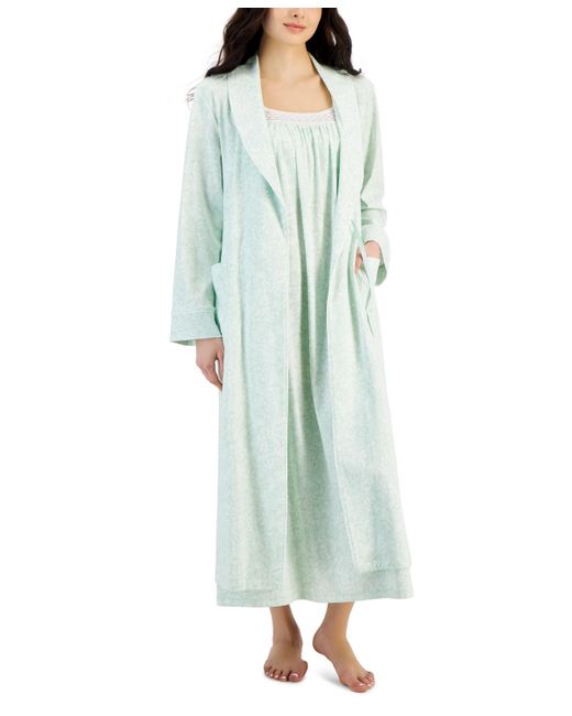 Charter Club Natural Cotton Floral Belted Robe
