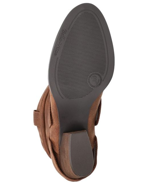 Bella Vita Brown Twyla Slouch Block Heel Ankle Boots