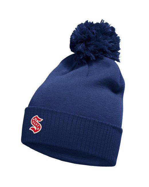 Adidas Blue Seattle Kraken 2024 Nhl Winter Classic Cuffed Knit Hat for men