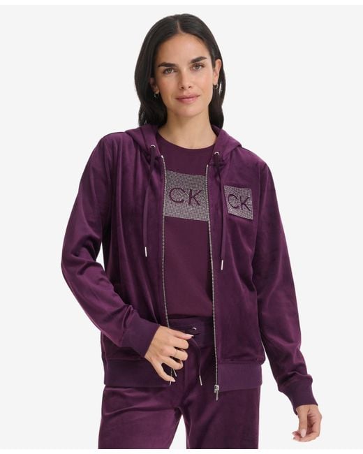 Calvin klein velour jacket outlet