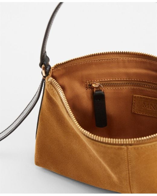 Mango Brown Leather Shoulder Bag